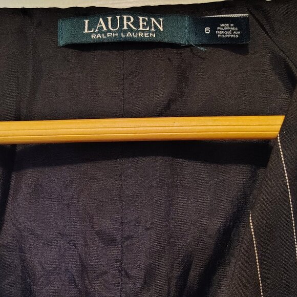 Ralph Lauren Black Pinstripe Jumpsuit Sleeveless Flared Pant - Picture 9 of 9